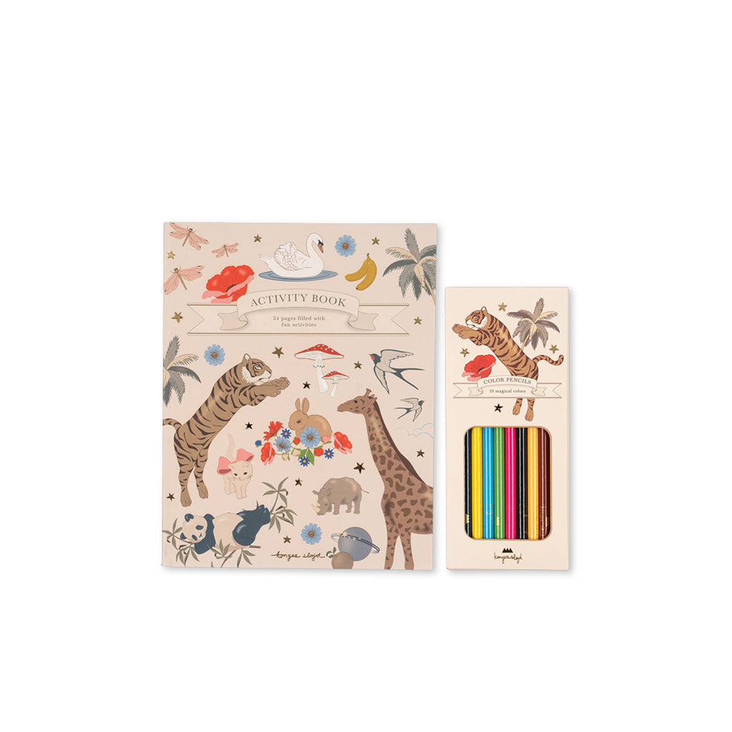 Konges Sløjd Aktivitetsbog m. farveblyanter og klistermærker - Multi