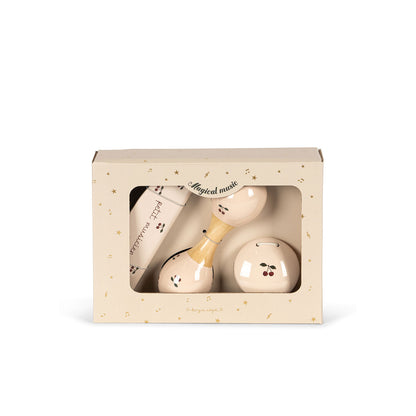 Konges Sløjd Petit Cherry Glossy, sæt m 3 musikinstrumenter - Cherry