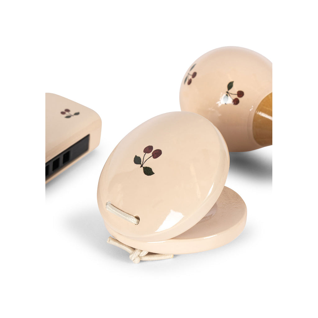 Konges Sløjd Petit Cherry Glossy, sæt m 3 musikinstrumenter - Cherry