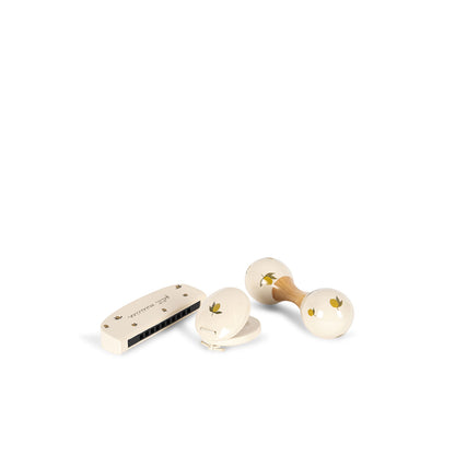 Konges Sløjd Petit Lemon Glossy, sæt m 3 musikinstrumenter - Lemon