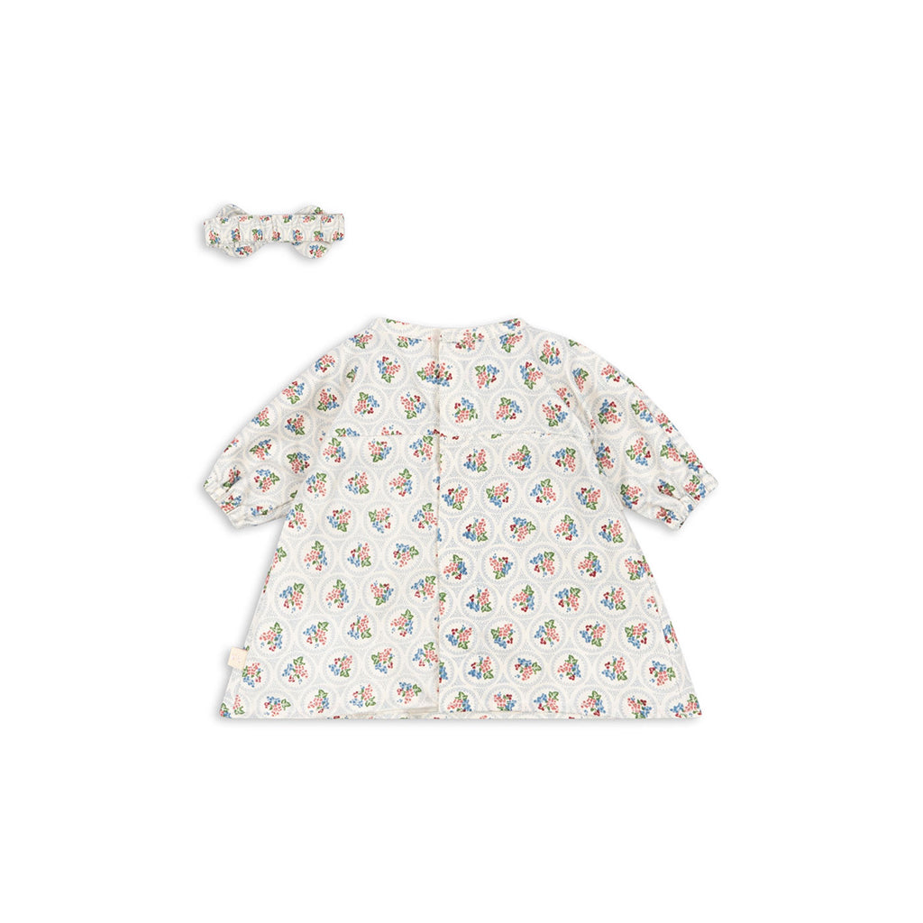 Konges Sløjd dukketøj, Kjole og hårbånd, GOTS - Verona blues