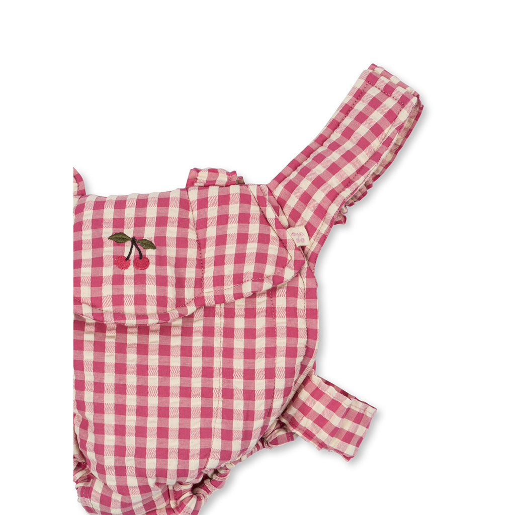 Konges Sløjd dukketilbehør, bæresele - Bubblegum check
