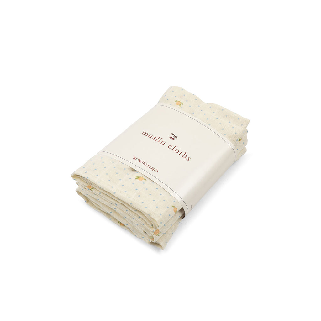 Konges Sløjd stofble, økologisk muslin, 3-pak - Lemon Dot