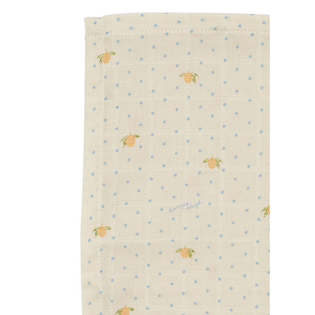 Konges Sløjd stofble, økologisk muslin, 3-pak - Lemon Dot