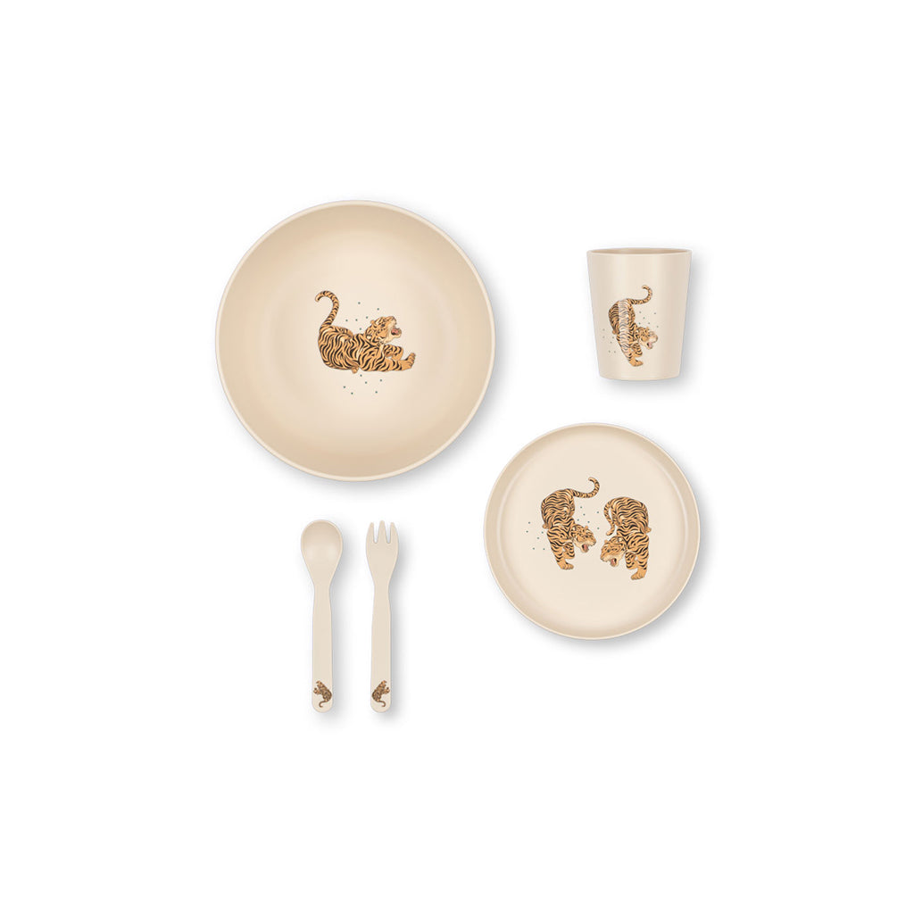 Konges Sløjd Dinner set, 5 dele - Tiger Ruggito