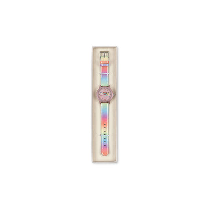 Konges Sløjd armbåndsur til børn, Rainbow glitter