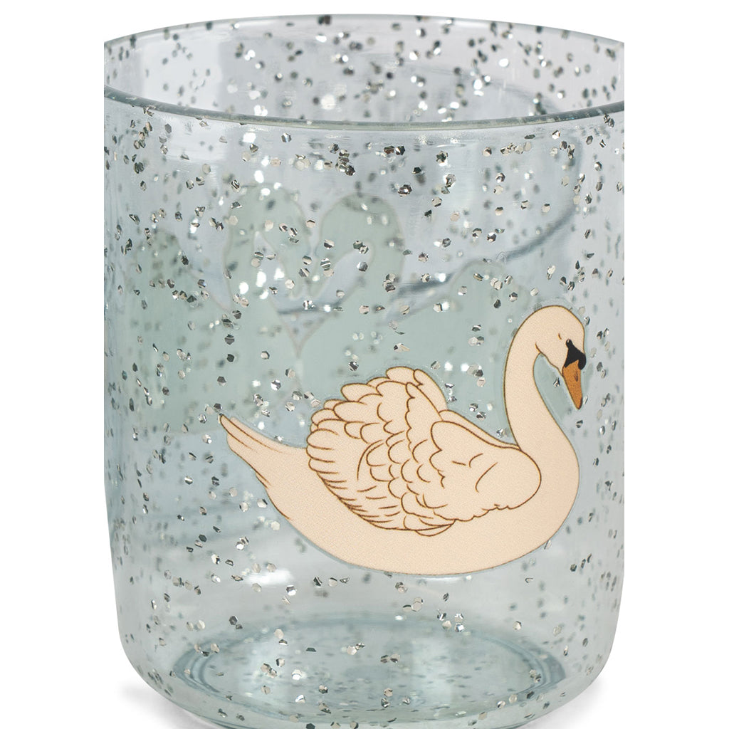 Konges Sløjd Dinner set, 3 dele - Sparkling Swan blue