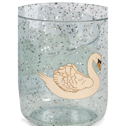 Konges Sløjd Dinner set, 3 dele - Sparkling Swan blue