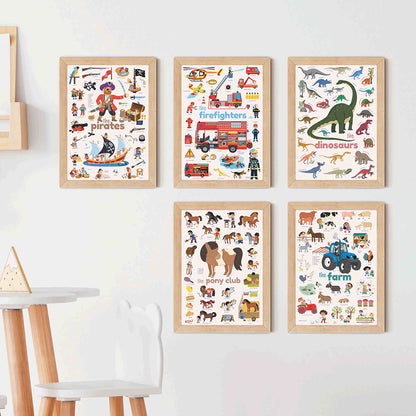 Poppik klistremosaik i papir, plakat m. 27 klistermærker - Pony club