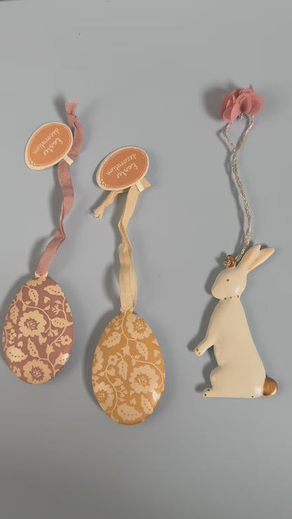 Maileg påskepynt, ornament i metal - Siddende hare