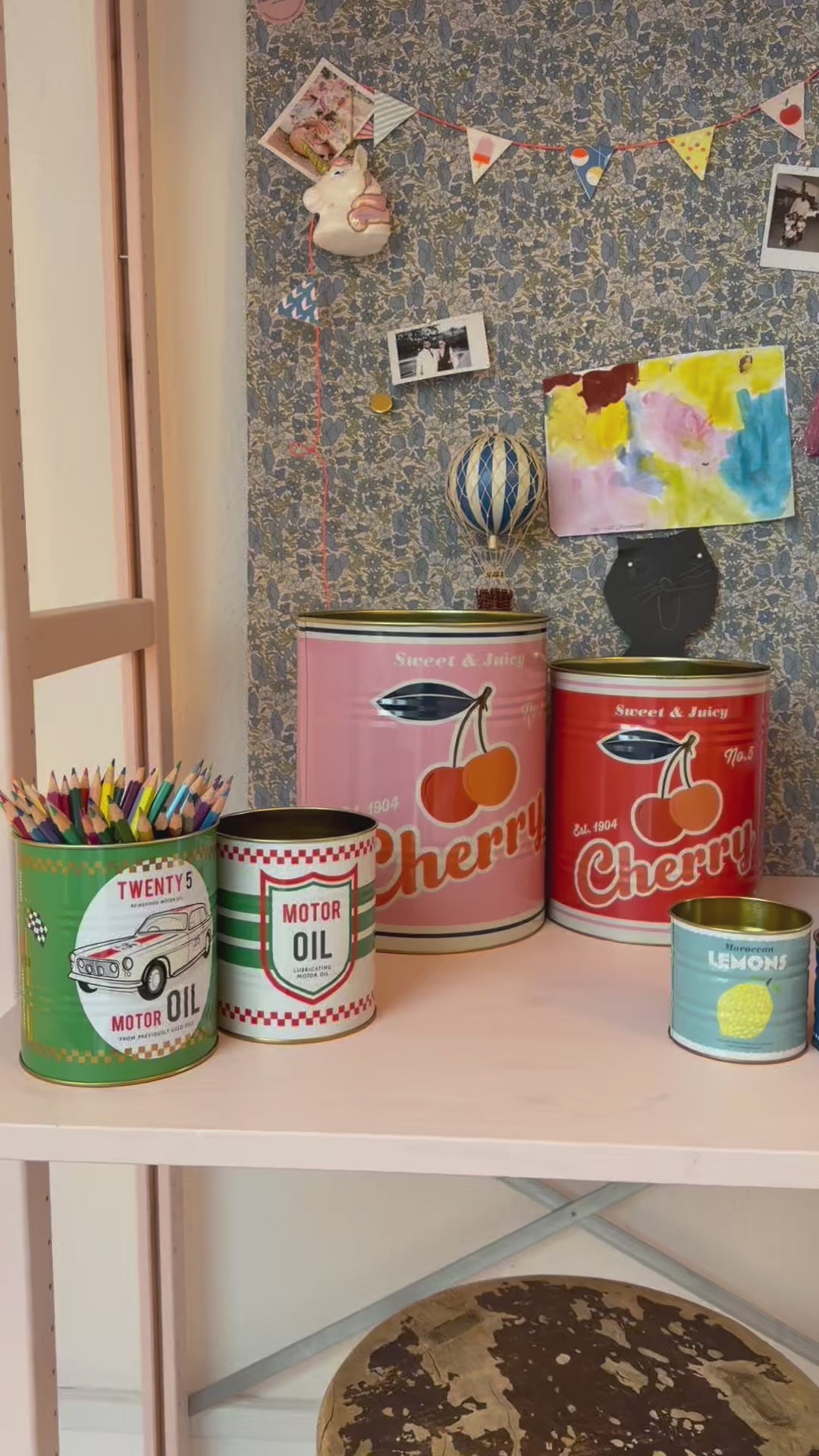 Rex London XL, metaldåser til opbevaring, sæt m 2 stk - Cherry