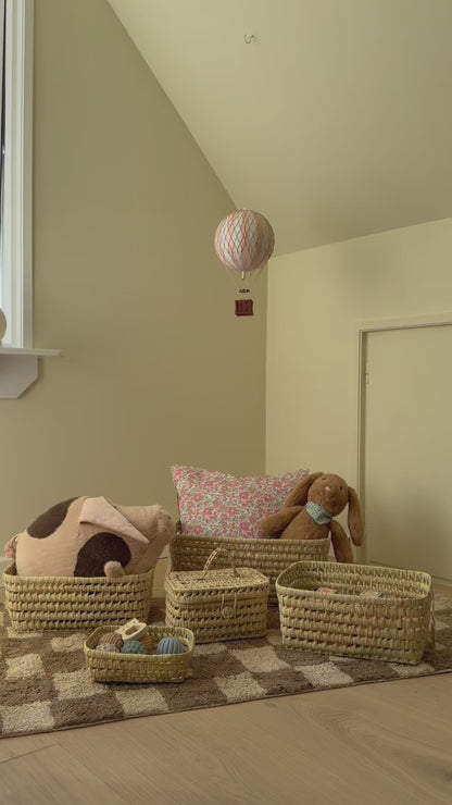 Lubilu kurv af palmeblade, L34 - 34 x 25 x 12 cm