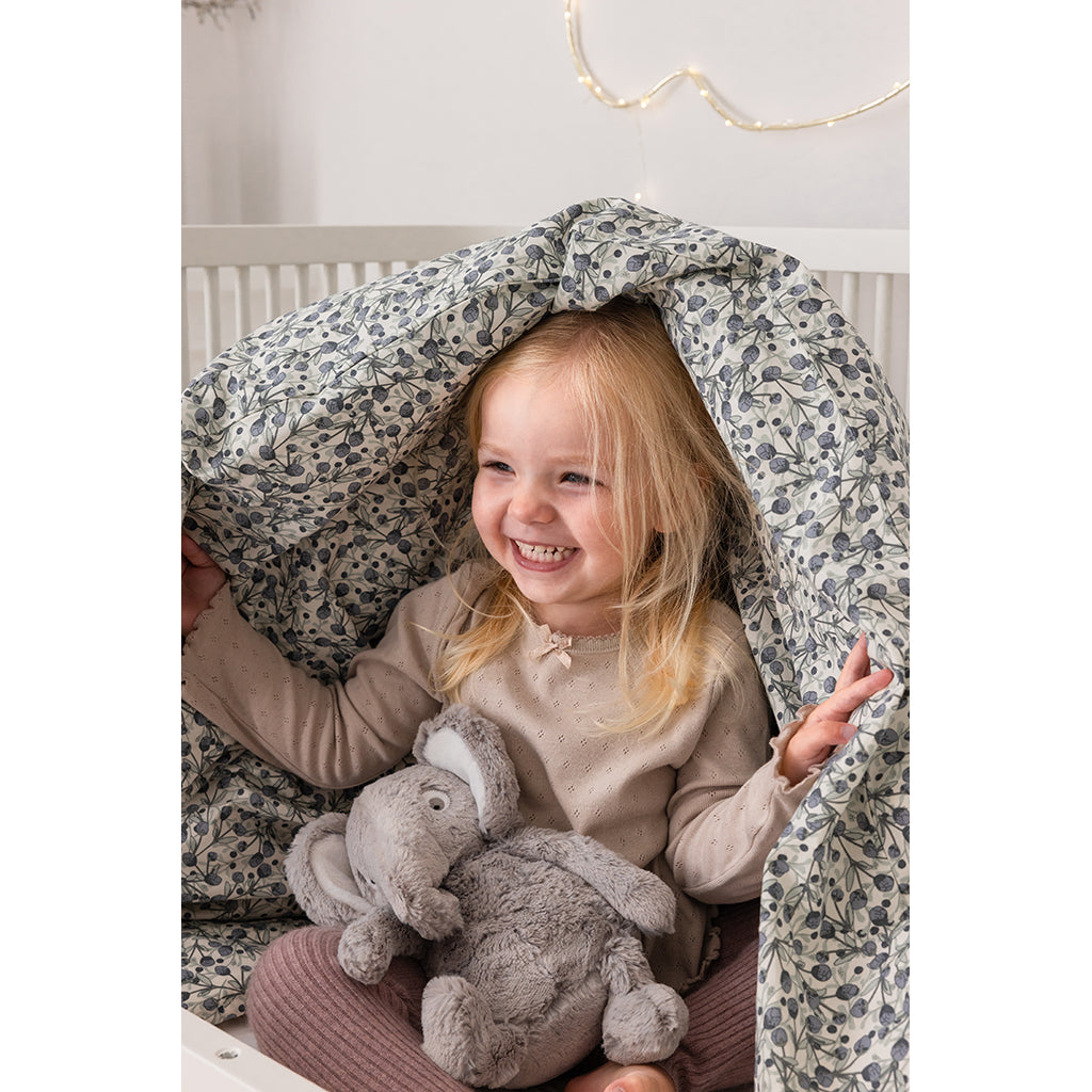 Sebra Juniorsengetøj, økologisk -  Blue Olive