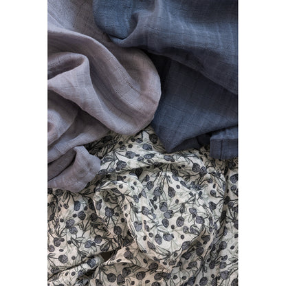 Sebra Stofbleer, 3 stk. - Blue olive, Forest lake blue