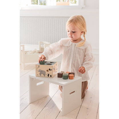 Sebra Skammel i træ - classic white