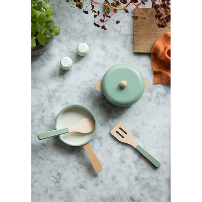 Sebra køkkengrej i træ, Køkkengryde- og pandesæt