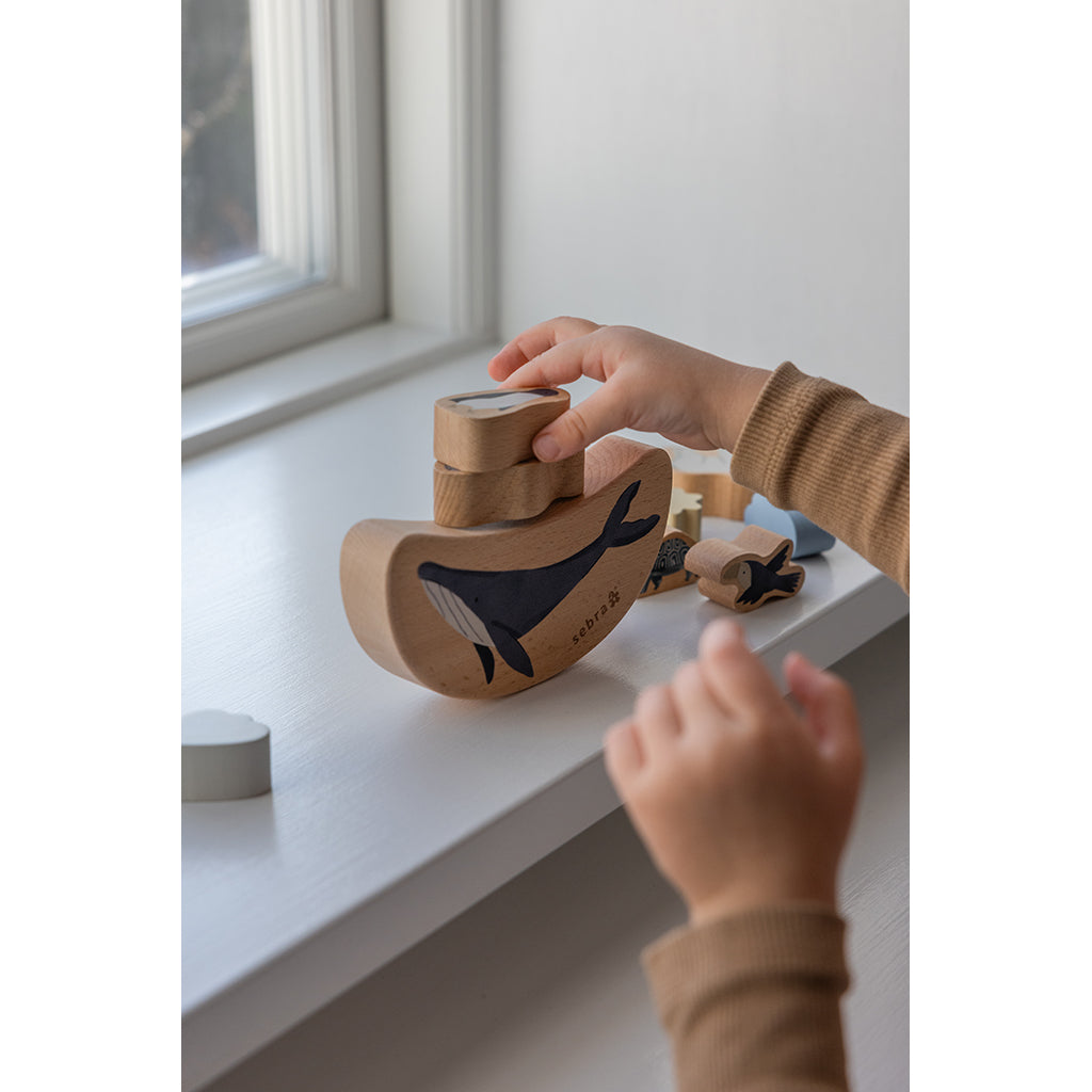 Sebra Balancespil, dyreklodser i træ, World of Sebra