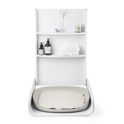 Sebra Væghængt puslebord i træ, Classic white