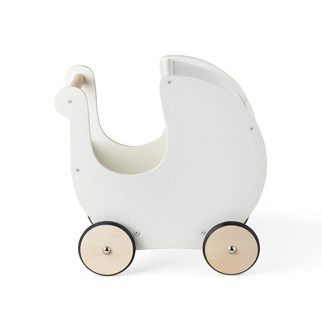 Sebra dukkevogn i træ, Hvid