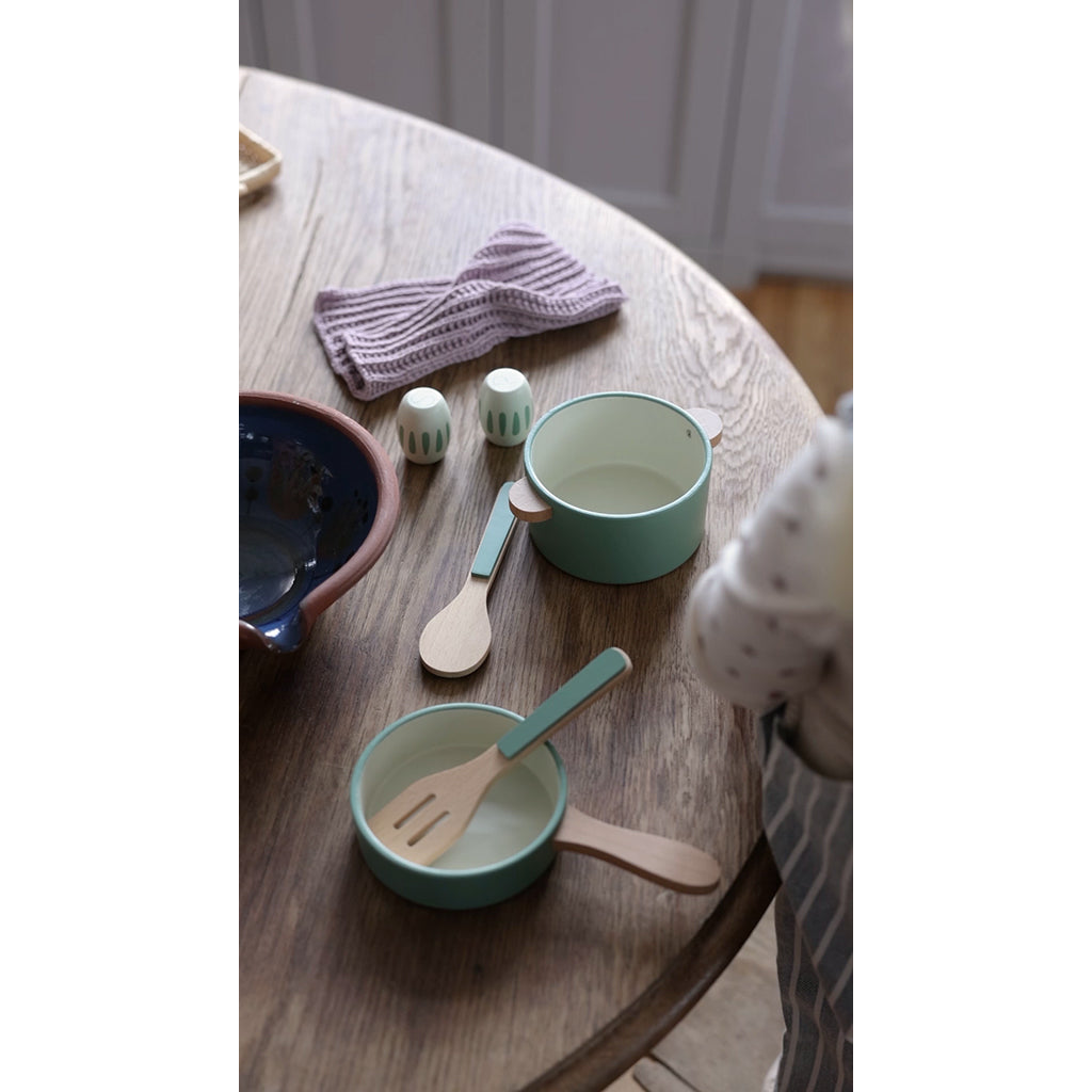 Sebra køkkengrej i træ, Køkkengryde- og pandesæt