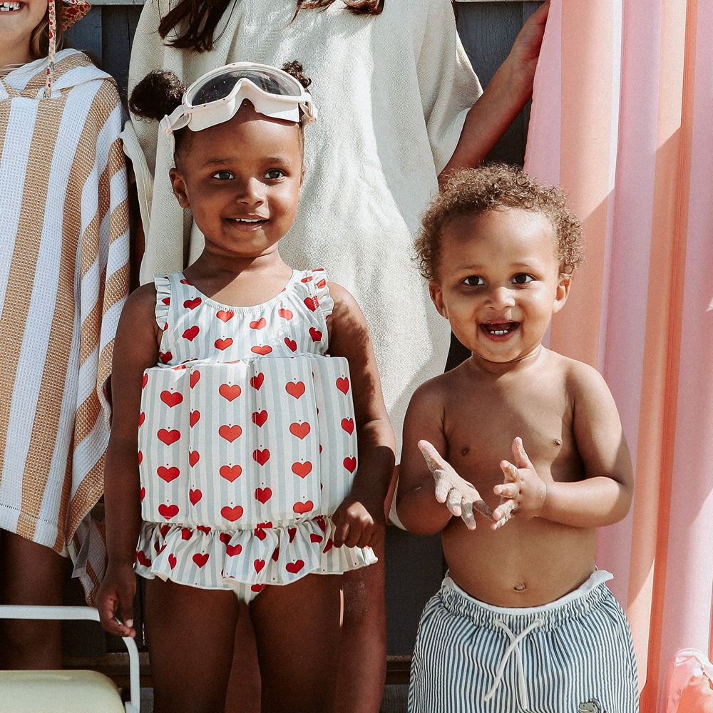 Konges Sløjd badedragt m aftagelig flydeblokke, Amour blue stripe - str. 9 mdr. - 4 år