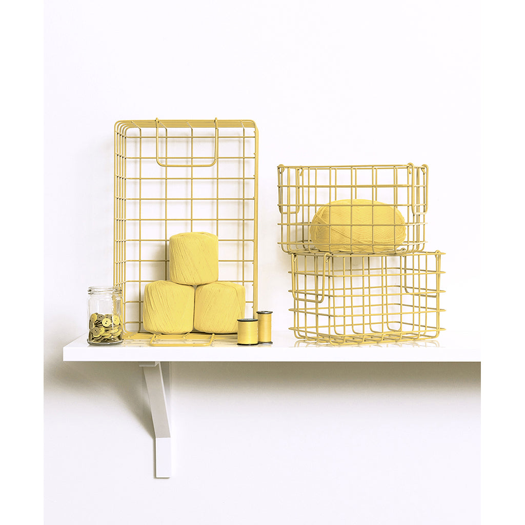 Mustard Made Baskets, sæt m. 3 trådkurve - Butter