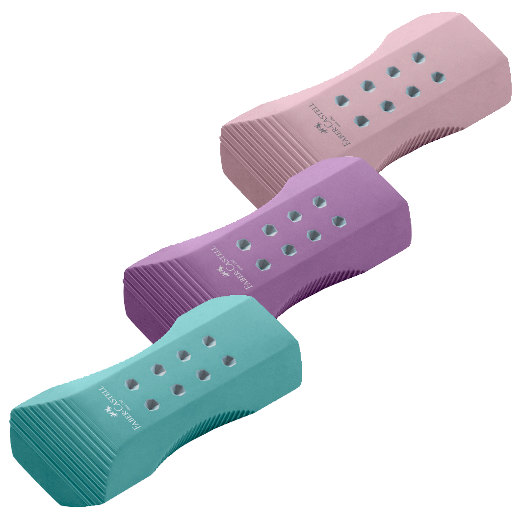 Faber-Castell viskelæder m glimmer, 3 ass. farver