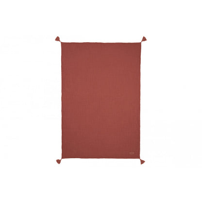 Nobodinoz babytæppe, Wabi Sabi double muslin, 65 x 100 cm - Rosewood
