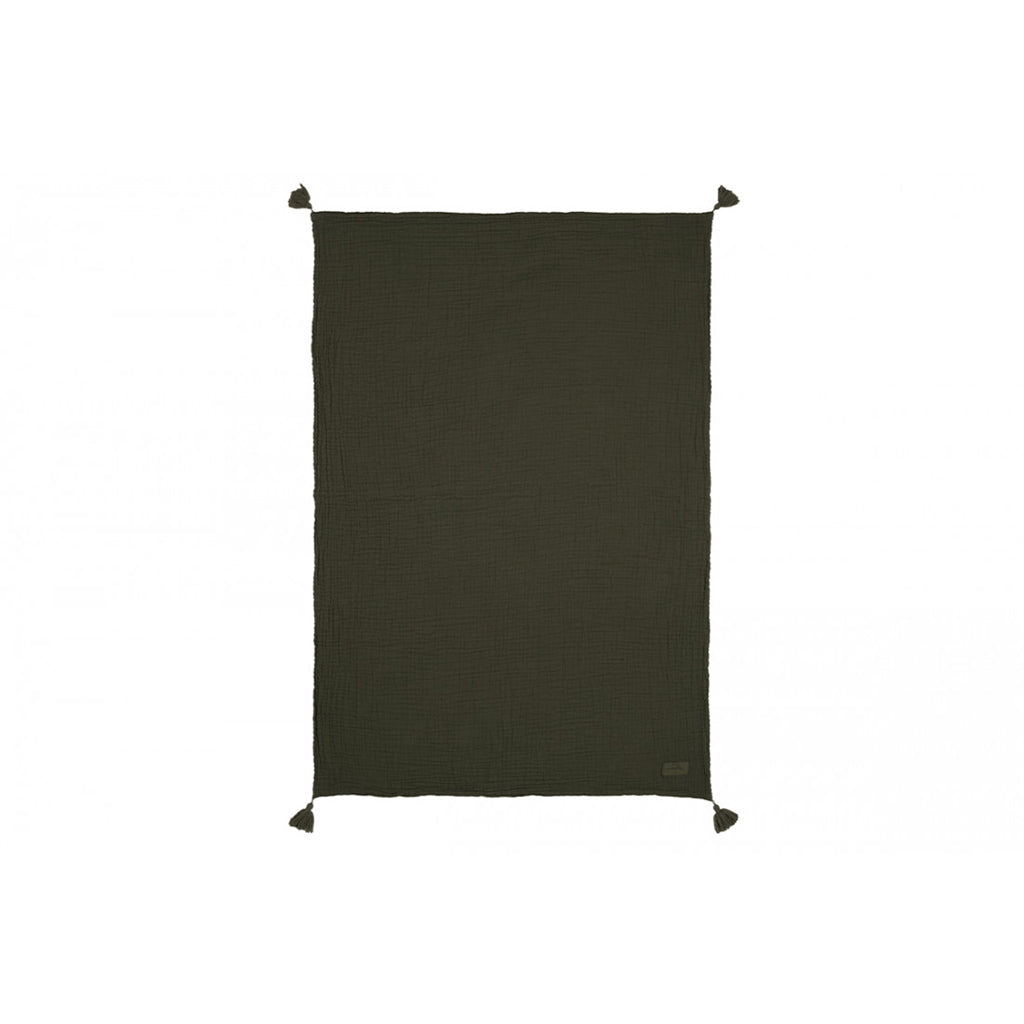 Nobodinoz babytæppe, Wabi Sabi double muslin, 65 x 100 cm - Vetiver