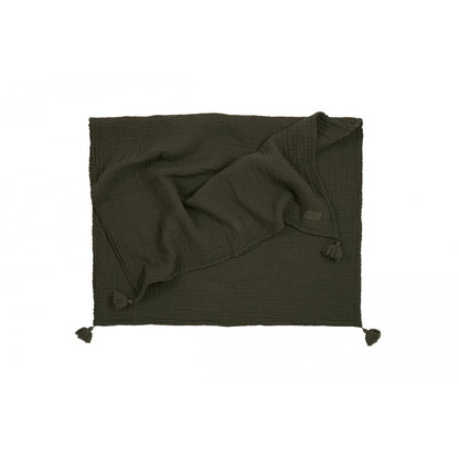 Nobodinoz babytæppe, Wabi Sabi double muslin, 65 x 100 cm - Vetiver