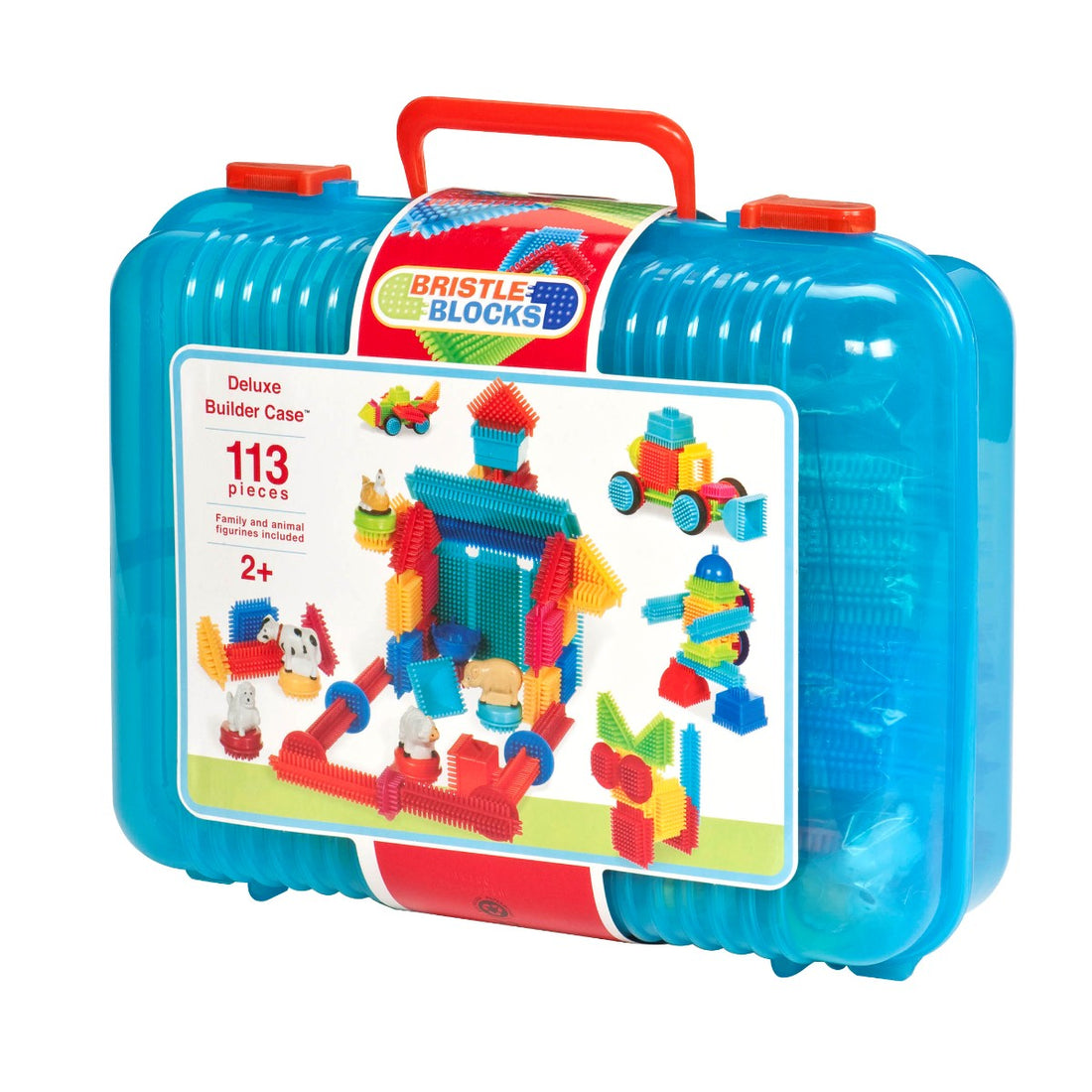 Bristle Blocks samleklodser, 113 stk i kuffert