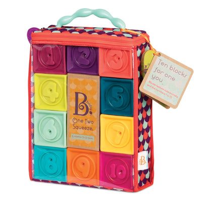 B Toys One Two Squeeze - bløde klodser, Mint