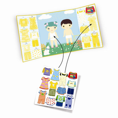 Djeco genanvendelige stickers, Tøj