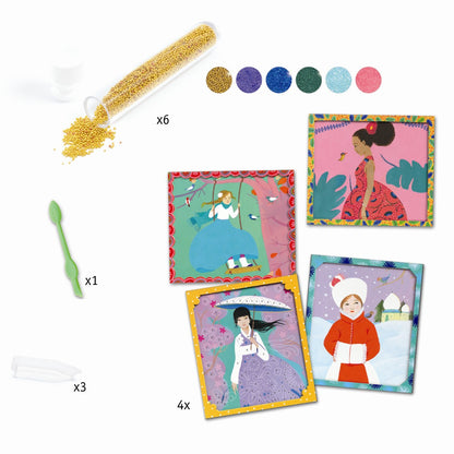 Djeco kreativ æske, Artistic beads - Jorden rundt