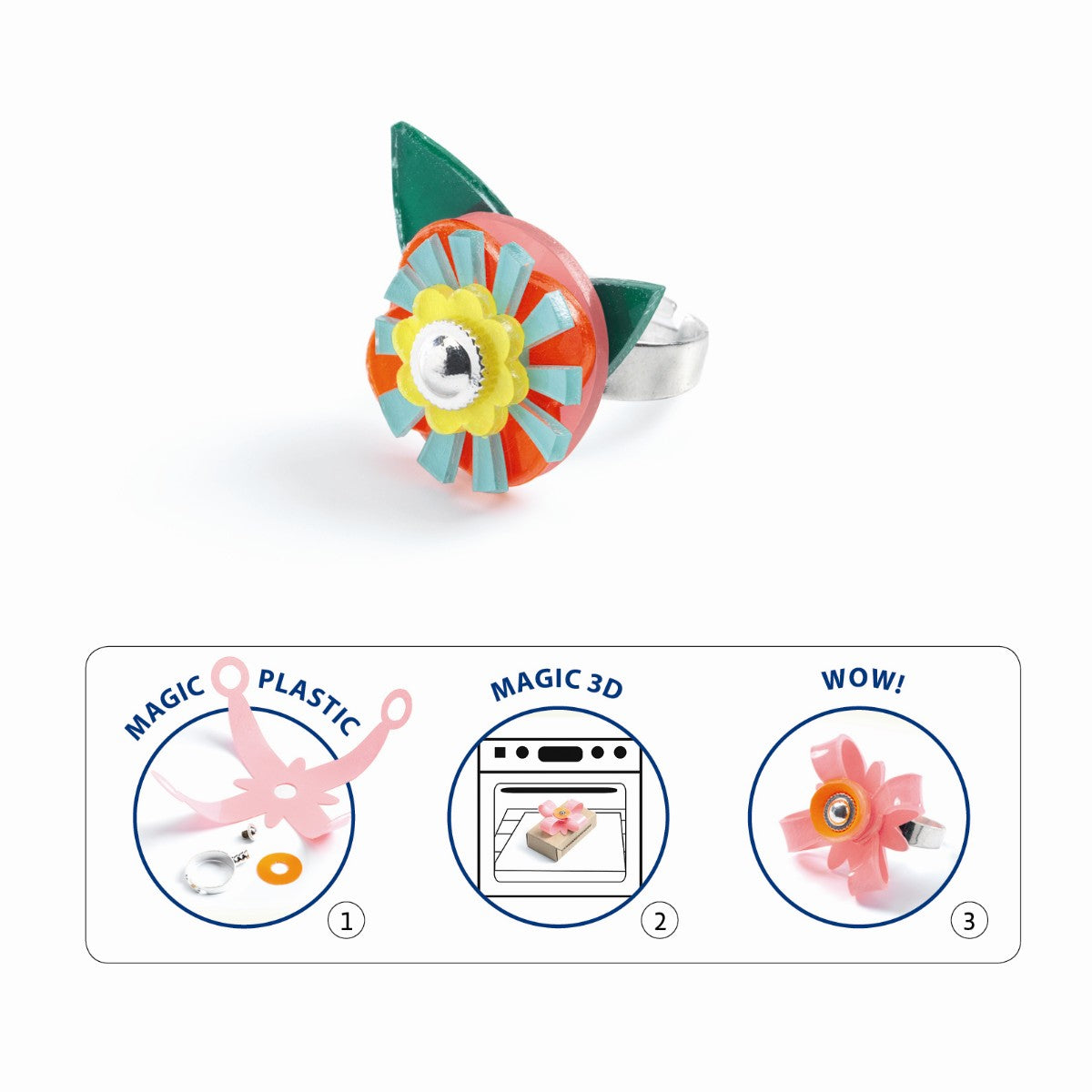 Djeco kreativ æske, Artistic plastic - Fingerring