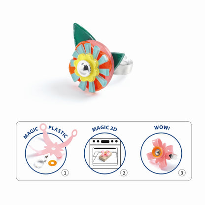 Djeco kreativ æske, Artistic plastic - Fingerring