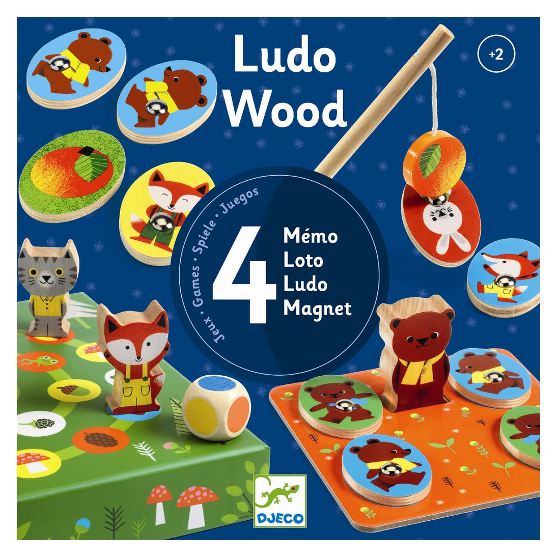 Djeco Spil, 4-i-ét - Ludo Wood