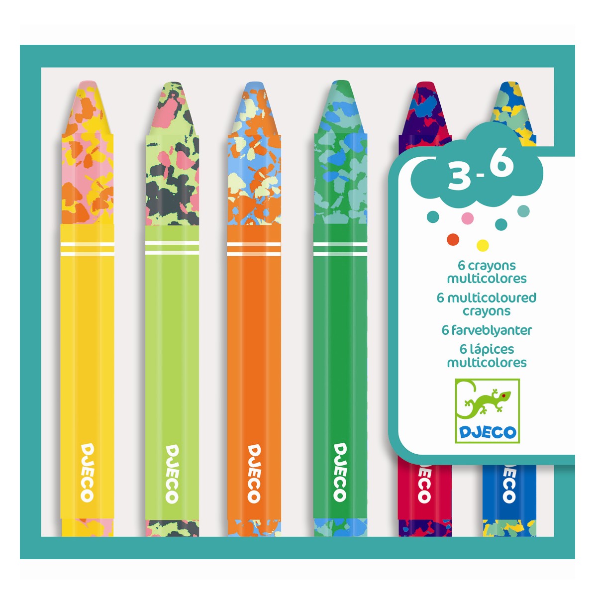 Djeco Fedtfarver, 6 stk. - Multifarver