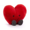 Jellycat bamse, Amuseable rødt hjerte - 11 cm. hjertebamse i rød