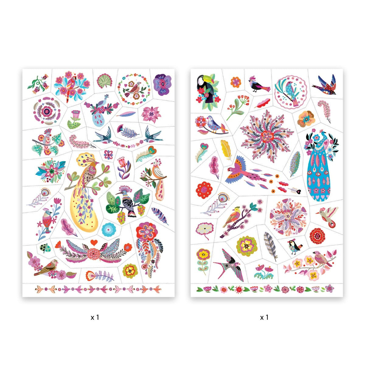 Djeco tatoveringer, Fugle