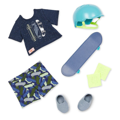 Our Generation dukke, Theodore m/ skateboard - 46 cm