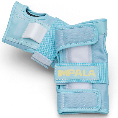 Impala beskyttelsesudstyr til rulleskøjter, voksen, Sky blue/yellow - Str. S
