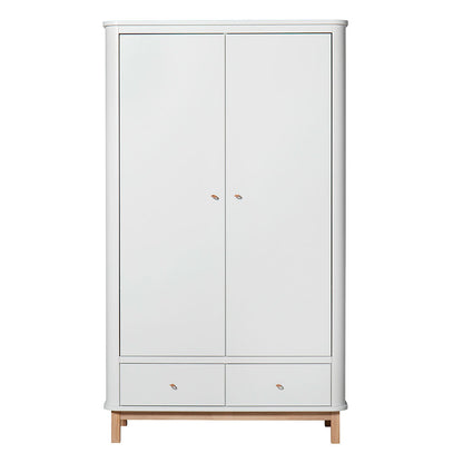 Oliver Furniture Wood klædeskab m 2 døre, hvid/eg - højde 204 cm