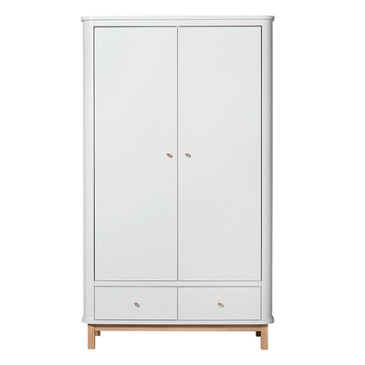 Oliver Furniture Wood klædeskab m 2 døre, hvid/eg - højde 204 cm