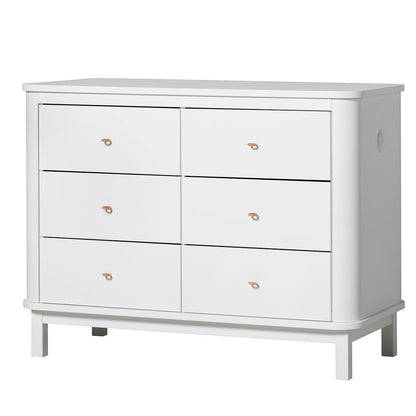 Oliver Furniture Wood kommode, m. 6 skuffer - hvid