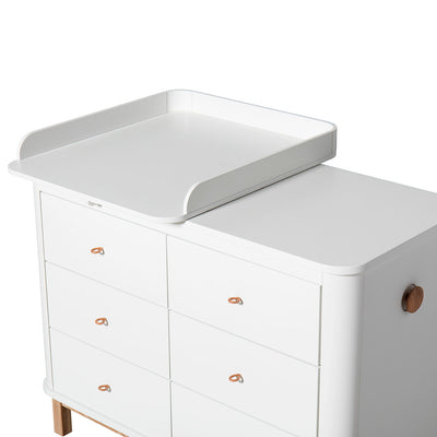 Oliver Furniture Wood puslekommode, m. lille plade - hvid/eg