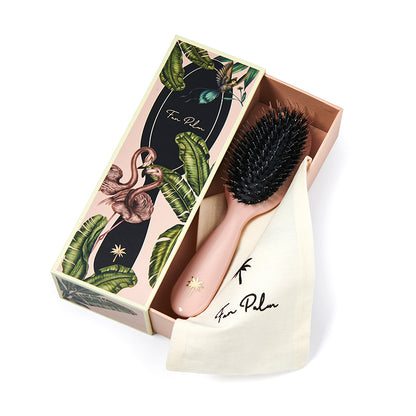 Fan Palm hårbørste, Paradise, Small -  Rose glitter