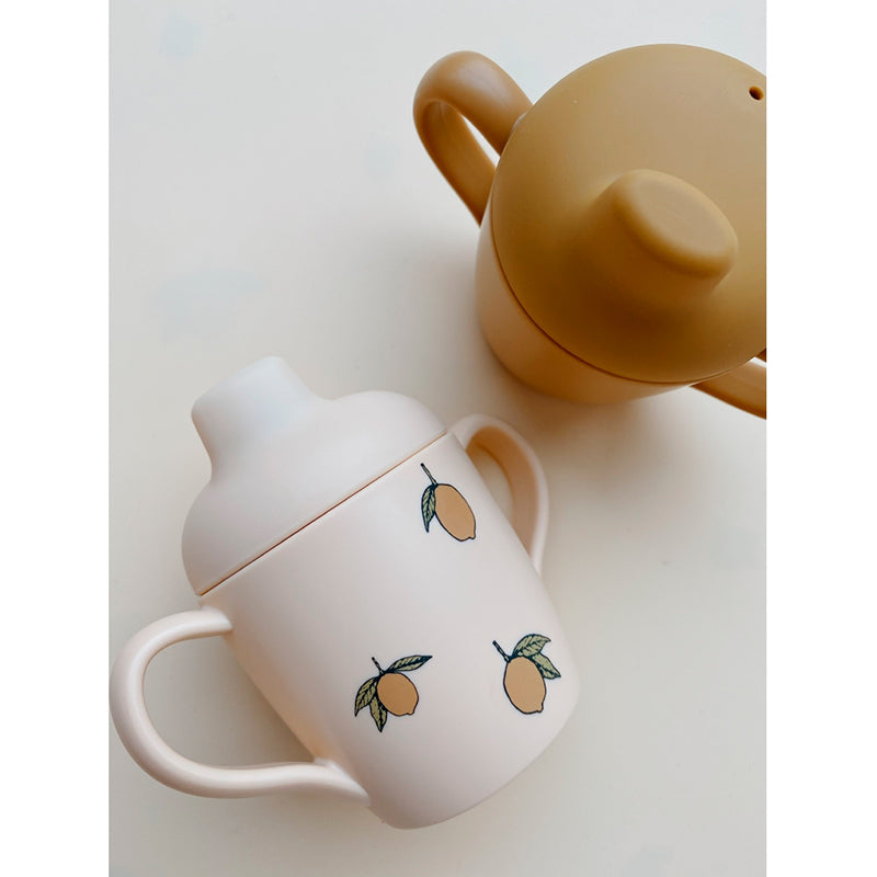 Konges Sløjd silikone drikkekop m. tud, 2-pak Sippy - Lemon