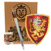 Liontouch Riddersæt m. rødt skjold og sværd, Løve