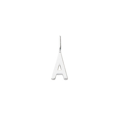 Design Letters smykkevedhæng, 10 mm sølv bogstav - A-Z